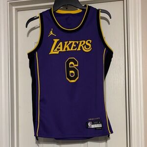 NBA Purple and Yellow Statement Lakers LeBron Edition Jersey Boys Large